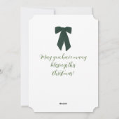 Groene Bow Chinoiserie Vaas Platte Vakantie Kaart (Achterkant)