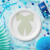 Groene Bow Coquette Papieren Bordje (Feest)