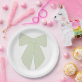 Groene Bow Coquette Papieren Bordje (Feest)