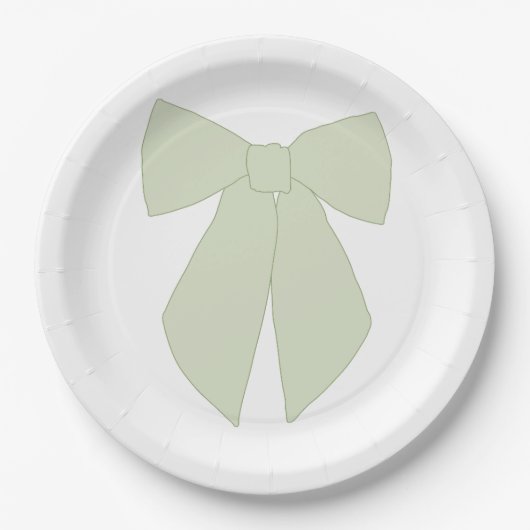 Groene Bow Coquette Papieren Bordje (Voorkant)