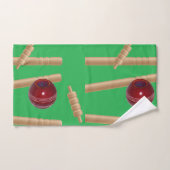 Groene Bowled bij cricket Pattern, bijdehanddoekse Bad Handdoek (Handdoek)