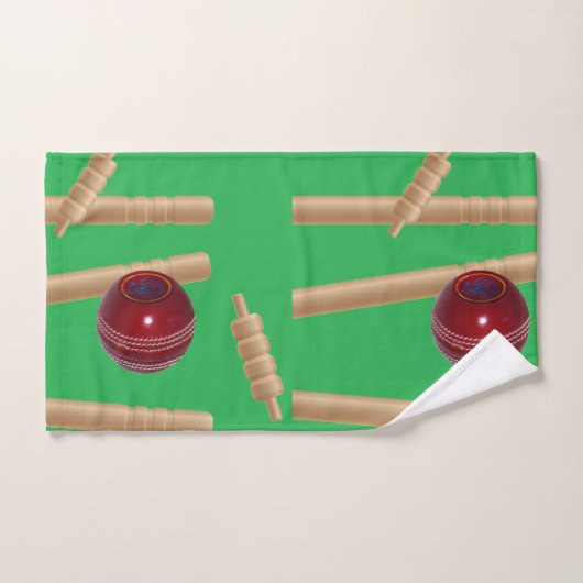 Groene Bowled bij cricket Pattern, bijdehanddoekse Bad Handdoek (Handdoek)