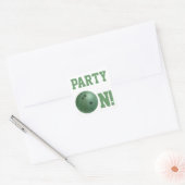 Groene Bowling Ball Party over Sticker (Envelop)