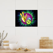 Groene Bowling Ball; Pins Poster (Keuken)