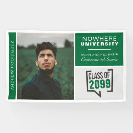 Groene boxen en foto-Afstuderen banner
