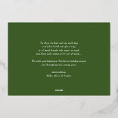 Groene Boxwood Krans Pas getrouwd Kerstfoto Folie Feestdagenkaart (Achterkant)