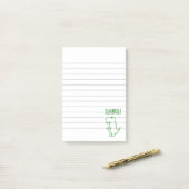Groene Boze T Rex Dino Gelinieerd Post-it® Notes (Op bureau)