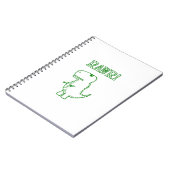 Groene Boze T Rex Dino Notitieboek (Linkerzijde)