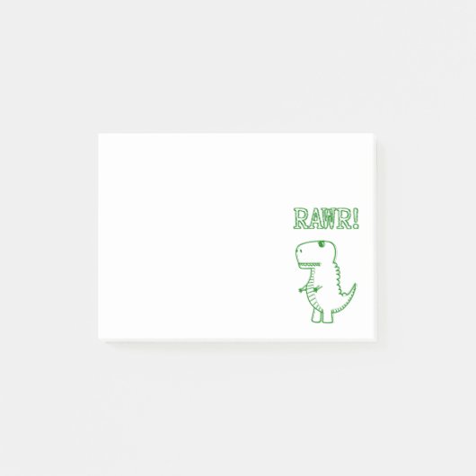 Groene Boze T Rex Dino Post-it® Notes (Voorkant)