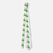 Groene Brachiosaurus en giraffe hugs cartoon Stropdas (Achterkant)