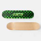 Groene brand- en vlammenvormgeving van Justin skat Skateboard (Horizontaal)