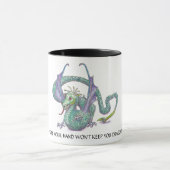 Groene brandende draak met verbonden klauw mok (Midden)