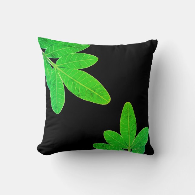 Groene Braziliaanse holly bladeren Kussen Sierkuss (Voorkant)