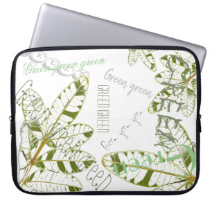 Groene Braziliaanse Hulst Plant Blad Laptop Hoes