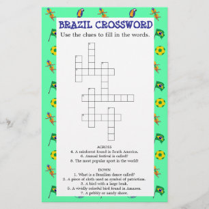 Groene Braziliaanse kruiswoordpuzzel
