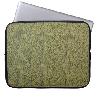 groene breiwerk, gebreide textuur, groen weefsel laptop sleeve