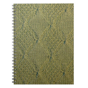 groene breiwerk, gebreide textuur, groen weefsel notitieboek