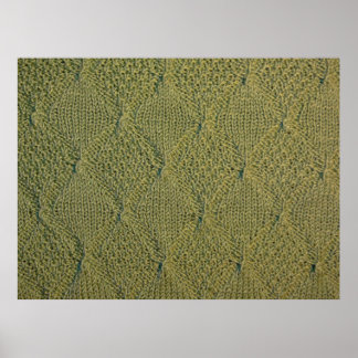 groene breiwerk, gebreide textuur, groen weefsel poster