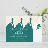 Groene Bridesmaids Bridal Shower Uitnodiging (Staand voorkant)