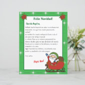 Groene brief van Santa voor kinderen in het Spaans (Staand voorkant)
