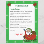 Groene brief van Santa voor kinderen in het Spaans (Voorkant)