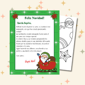 Groene brief van Santa voor kinderen in het Spaans