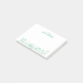 Groene brief van schattige hond dier schets notiti post-it® notes (Schuin)