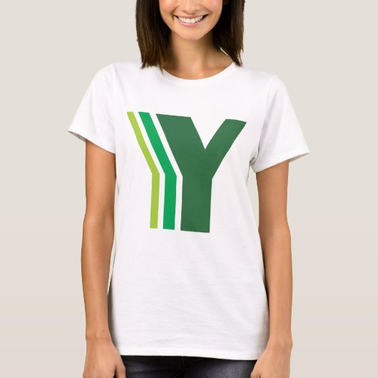 Groene brief Y T-shirt (Voorkant)