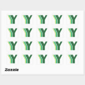Groene brief Y Vierkante Sticker (Vel)