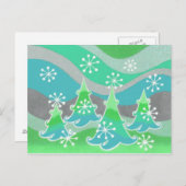 Groene briefkaart winterbomen (Voorkant / Achterkant)