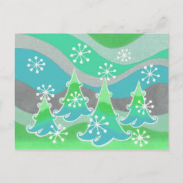 Groene briefkaart winterbomen