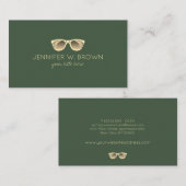 Groene brillen Spectacles Opticien goud Visitekaartje (Voorkant / Achterkant)