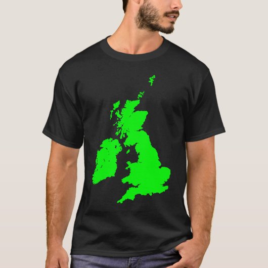 Groene Britse eilanden T-shirt (Voorkant)