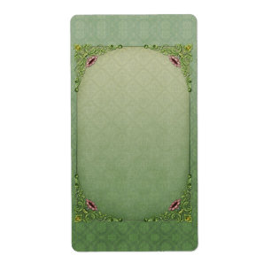 Groene Brocade Roze Petunia's Etiket