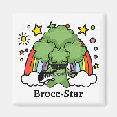 Groene Broccoli Broccoli, rockster Magneet (Voorkant)