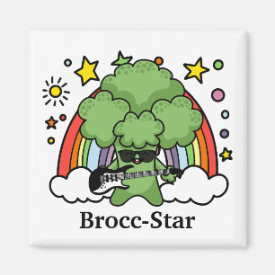 Groene Broccoli Broccoli, rockster Magneet