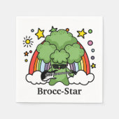 Groene Broccoli Broccoli, rockster Servet (Voorkant)