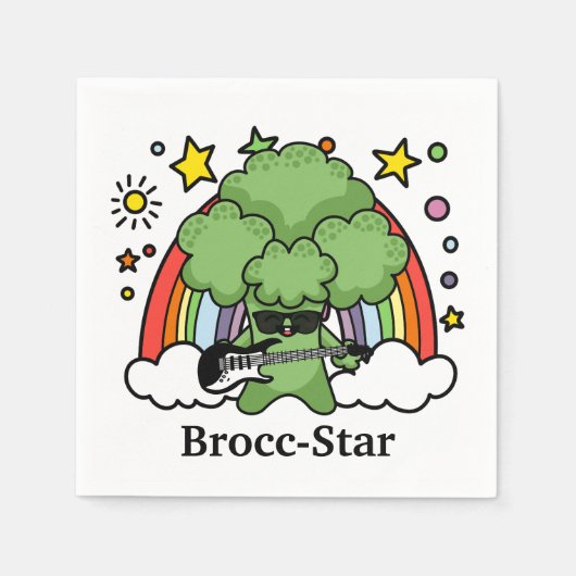 Groene Broccoli Broccoli, rockster Servet (Voorkant)