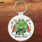 Groene Broccoli Broccoli, rockster Sleutelhanger (Voorkant)