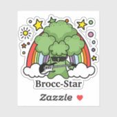 Groene Broccoli Broccoli, rockster Sticker (Vel)