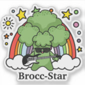 Groene Broccoli Broccoli, rockster Sticker (Voorkant)