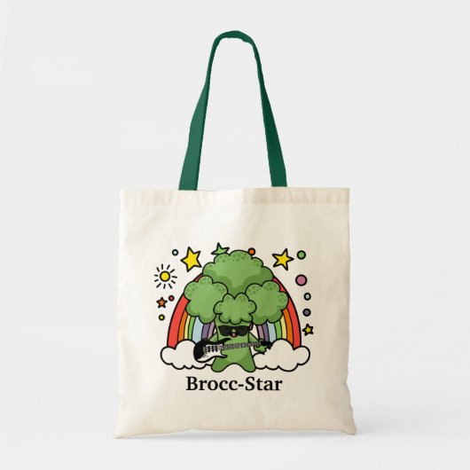 Groene Broccoli Broccoli, rockster Tote Bag (Voorkant)