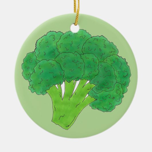 Groene Broccoli Bunch Gardening Vegetable Foodie Keramisch Ornament (Voorkant)
