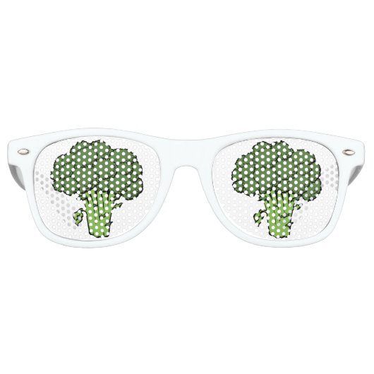 Groene broccoli retro zonnebril (Voorkant)