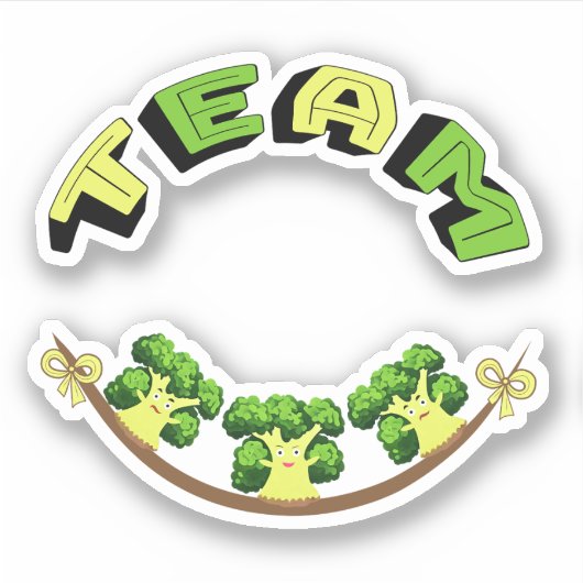 Groene broccoli sticker (Voorkant)