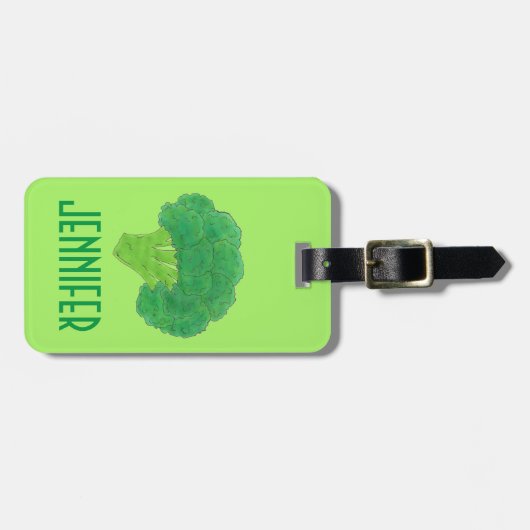 Groene broccoli tuinbouwplantaardige producten bagagelabel (Voorkant horizontaal)