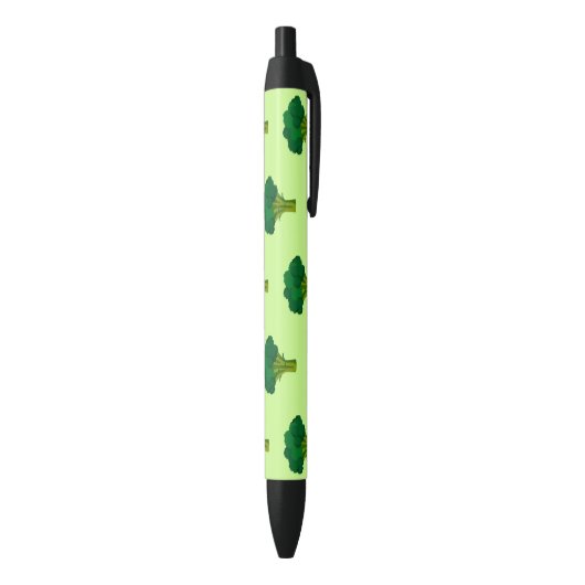Groene Broccoli Vegetable Healthy Eating Veggie Zwarte Inkt Pen (Achterkant (Verticaal))