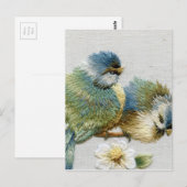Groene broidervogel van de lenteslastelmunt briefkaart (Voorkant / Achterkant)