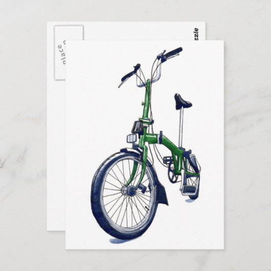 Groene Brompton-fiets Briefkaart (Voorkant / Achterkant)