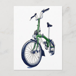 Groene Brompton-fiets Briefkaart